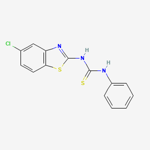 molecular formula C14H10ClN3S2 B14755585 N-(5-Chloro-1,3-benzothiazol-2-yl)-N'-phenylthiourea CAS No. 1819-60-9
