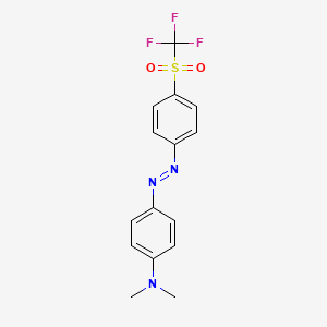 molecular formula C15H14F3N3O2S B14756191 N,N-Dimethyl-4-({4-[(trifluoromethyl)sulfonyl]phenyl}diazenyl)aniline CAS No. 1494-76-4