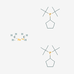 molecular formula C28H60FeP2 B14756316 Carbanide;ditert-butyl(cyclopentyl)phosphane;iron(2+) 