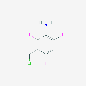 molecular formula C7H5ClI3N B14756567 Benzenamine, 3-(chloromethyl)-2,4,6-triiodo- CAS No. 1076-25-1