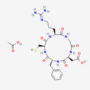 molecular formula C26H38N8O9S B14756679 Cyclo(-RGDfC)acetate 