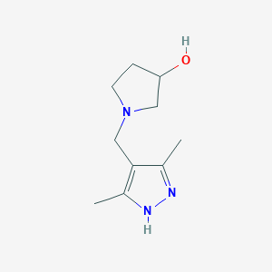 molecular formula C10H17N3O B1475675 1-((3,5-dimethyl-1H-pyrazol-4-yl)methyl)pyrrolidin-3-ol CAS No. 2097947-97-0