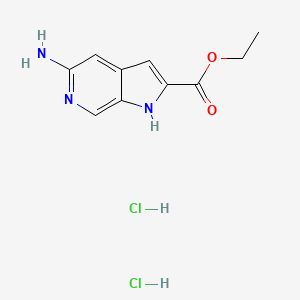 molecular formula C10H13Cl2N3O2 B14756835 ethyl 5-amino-1H-pyrrolo[2,3-c]pyridine-2-carboxylate dihydrochloride 