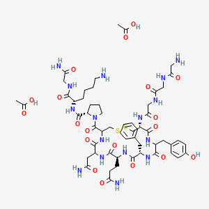 molecular formula C56H82N16O19S2 B14756892 H-Gly-Gly-Gly-Cys(1)-DL-Tyr-Phe-Gln-DL-Asn-DL-Cys(1)-Pro-Lys-Gly-NH2.2CH3CO2H 