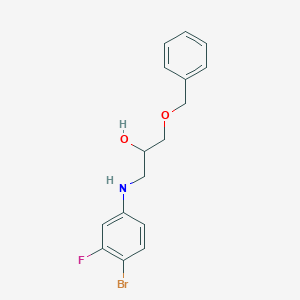 molecular formula C16H17BrFNO2 B14756911 1-(Benzyloxy)-3-((4-bromo-3-fluorophenyl)amino)propan-2-ol 