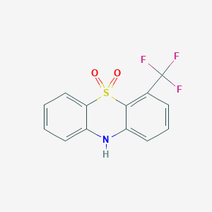 molecular formula C13H8F3NO2S B14756997 4-(Trifluoromethyl)-5lambda~6~-phenothiazine-5,5(10H)-dione CAS No. 517-29-3
