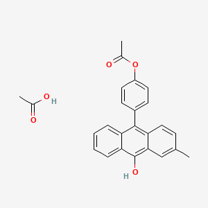 molecular formula C25H22O5 B14757013 Acetic acid;[4-(10-hydroxy-3-methylanthracen-9-yl)phenyl] acetate CAS No. 1251-78-1