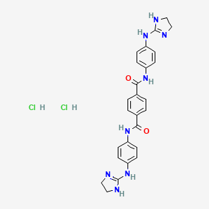 molecular formula C26H28Cl2N8O2 B14757058 4',4''-Bis(imidazolin-2-yl-amino)terephthalanilide dihydrochloride CAS No. 114-77-2