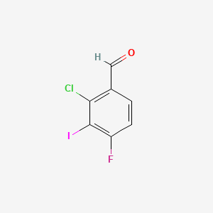 molecular formula C7H3ClFIO B14757288 2-Chloro-4-fluoro-3-iodobenzaldehyde 