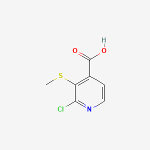 molecular formula C7H6ClNO2S B14757333 2-Chloro-3-(methylthio)isonicotinic acid 