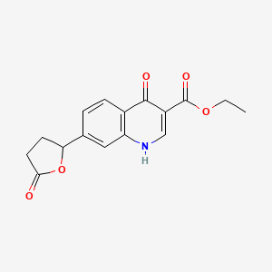 molecular formula C16H15NO5 B14757417 ethyl 4-oxo-7-(5-oxooxolan-2-yl)-1H-quinoline-3-carboxylate 