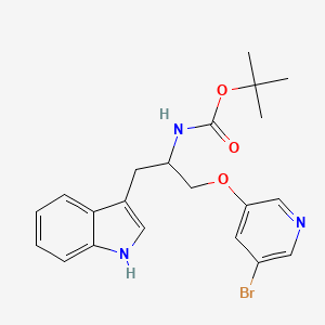 molecular formula C21H24BrN3O3 B14757446 [2-(5-BroMo-pyridin-3-yloxy)-1-(1H-indol-3-ylMethyl)-ethyl]-carbaMic acid tert-butyl ester 