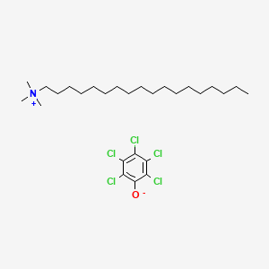 molecular formula C27H46Cl5NO B14757469 Stearyltrimethylammonium pentachlorophenate CAS No. 488-40-4