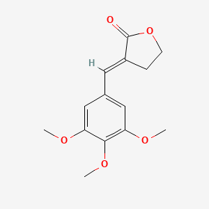 molecular formula C14H16O5 B14757533 (3E)-3-[(3,4,5-trimethoxyphenyl)methylidene]oxolan-2-one CAS No. 1530-58-1