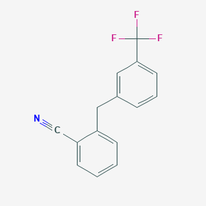 molecular formula C15H10F3N B14757796 2-[3-(Trifluoromethyl)benzyl]benzonitrile CAS No. 670-74-6