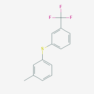 molecular formula C14H11F3S B14757869 1-Methyl-3-{[3-(trifluoromethyl)phenyl]sulfanyl}benzene CAS No. 730-03-0