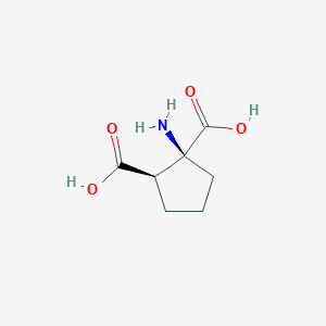 molecular formula C7H11NO4 B14758019 trans-1-Aminocyclopentane-1,2-dicarboxylic acid 
