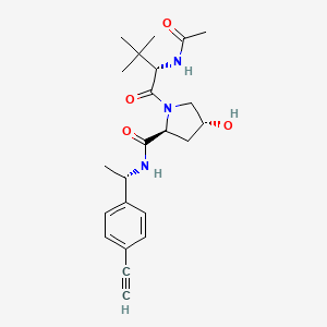 molecular formula C23H31N3O4 B14758022 (2S,4R)-1-[(2S)-2-acetamido-3,3-dimethylbutanoyl]-N-[(1S)-1-(4-ethynylphenyl)ethyl]-4-hydroxypyrrolidine-2-carboxamide 