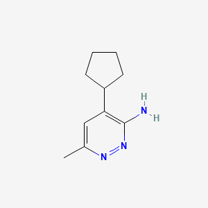 molecular formula C10H15N3 B14758309 4-Cyclopentyl-6-methylpyridazin-3-amine CAS No. 912331-92-1