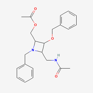 molecular formula C23H28N2O4 B14758401 N-[[(2R,3R,4S)-4-[(Acetyloxy)methyl]-3-(phenylmethoxy)-1-(phenylmethyl)-2-azetidinyl]methyl]-acetamide 