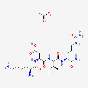 molecular formula C24H46N8O9 B14758444 Tripeptide-10 citrulline Acetate 