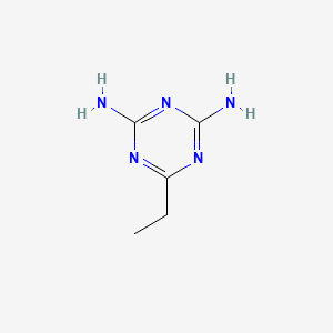 molecular formula C5H9N5 B14758481 6-Ethyl-1,3,5-triazine-2,4-diamine CAS No. 934-75-8
