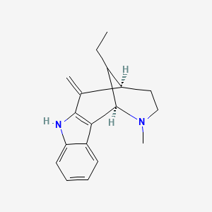 molecular formula C18H22N2 B14758503 Dasycarpidan, 1-methylene- CAS No. 517-81-7