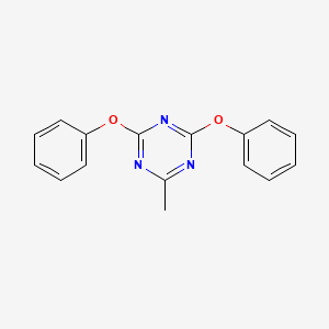 molecular formula C16H13N3O2 B14758619 2-Methyl-4,6-diphenoxy-1,3,5-triazine CAS No. 738-71-6