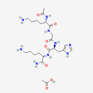 molecular formula C24H43N9O7 B14758897 Acetyl tetrapeptide-3 Acetate 