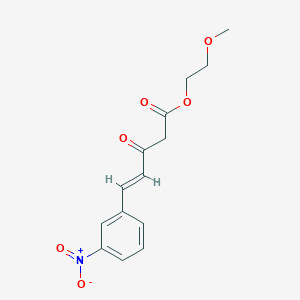 molecular formula C14H15NO6 B14758901 Methoxyethyl 3-nitrobenzylidenacetoacetate 