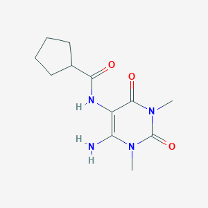 molecular formula C12H18N4O3 B014759 6-Amino-5-[(cyclopentanecarbonyl)amino]-1,3-dimethyl Uracil CAS No. 887352-43-4