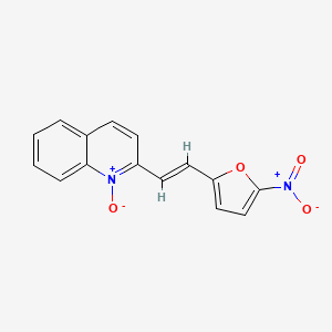 molecular formula C15H10N2O4 B14759043 Quinoline, 2-(2-(5-nitro-2-furyl)vinyl)-, 1-oxide CAS No. 794-44-5