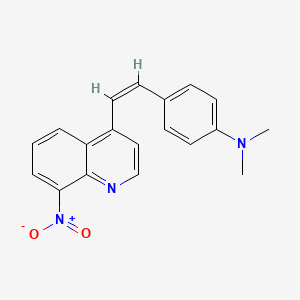 molecular formula C19H17N3O2 B14759070 N,N-dimethyl-4-[(Z)-2-(8-nitroquinolin-4-yl)ethenyl]aniline CAS No. 800-59-9