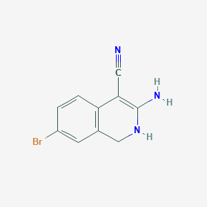 molecular formula C10H8BrN3 B14759087 3-Amino-7-bromo-1,2-dihydroisoquinoline-4-carbonitrile 