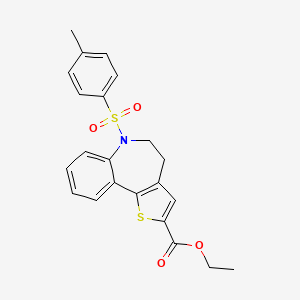 molecular formula C22H21NO4S2 B14759163 Ethyl 6-(4-methylphenyl)sulfonyl-4,5-dihydrothieno[3,2-d][1]benzazepine-2-carboxylate 