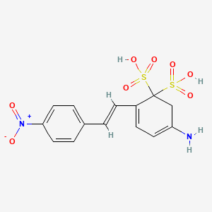 molecular formula C14H14N2O8S2 B14759327 5-Amino-2-[2-(4-nitrophenyl)vinyl]cyclohexa-2,4-diene-1,1-disulfonic acid 