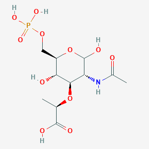 molecular formula C11H20NO11P B14759523 (2R)-2-[(3R,4R,5S,6R)-3-acetamido-2,5-dihydroxy-6-(phosphonooxymethyl)oxan-4-yl]oxypropanoic acid 