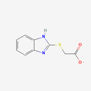 molecular formula C9H7N2O2S- B14759735 2-(1H-benzimidazol-2-ylthio)acetate 