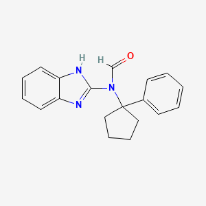 molecular formula C19H19N3O B14760016 N-(1H-benzimidazol-2-yl)-N-(1-phenylcyclopentyl)formamide 
