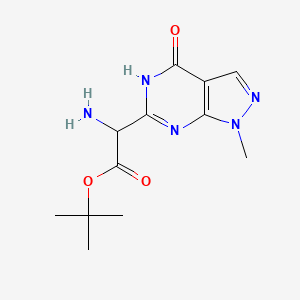 molecular formula C12H17N5O3 B14760152 tert-butyl 2-amino-2-(1-methyl-4-oxo-5H-pyrazolo[3,4-d]pyrimidin-6-yl)acetate 