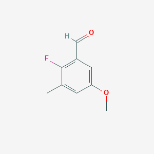 molecular formula C9H9FO2 B14760163 2-Fluoro-5-methoxy-3-methylbenzaldehyde 