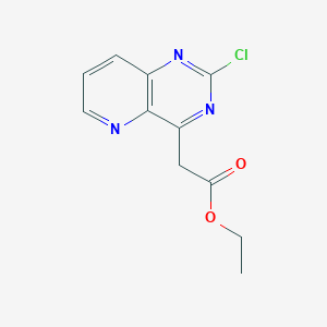 molecular formula C11H10ClN3O2 B14760866 ethyl 2-(2-chloropyrido[3,2-d]pyrimidin-4-yl)acetate 