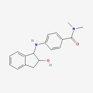 molecular formula C18H20N2O2 B14760882 4-[(2-hydroxy-2,3-dihydro-1H-inden-1-yl)amino]-N,N-dimethylbenzamide CAS No. 796-55-4