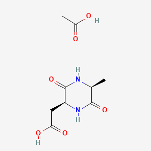 molecular formula C9H14N2O6 B14760938 Aspartyl-alanyl-diketopiperazine acetate 