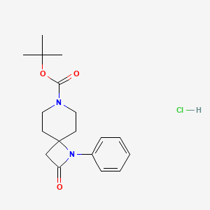 molecular formula C18H25ClN2O3 B14760954 tert-butyl 2-oxo-1-phenyl-1,7-diazaspiro[3.5]nonane-7-carboxylate;hydrochloride 
