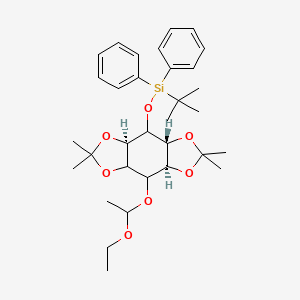molecular formula C32H46O7Si B14761024 tert-butyl-[[(1R,3R,7S)-8-(1-ethoxyethoxy)-5,5,11,11-tetramethyl-4,6,10,12-tetraoxatricyclo[7.3.0.03,7]dodecan-2-yl]oxy]-diphenylsilane 