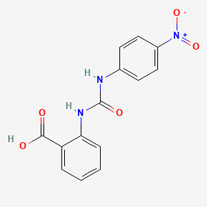 molecular formula C14H11N3O5 B14761046 Benzoic acid, 2-[[[(4-nitrophenyl)amino]carbonyl]amino]- CAS No. 1566-82-1