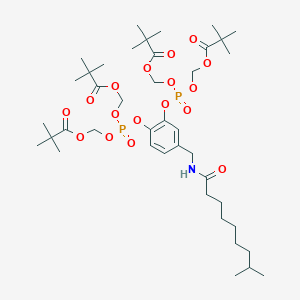 molecular formula C41H69NO17P2 B14761116 [[2-[Bis(2,2-dimethylpropanoyloxymethoxy)phosphoryloxy]-4-[(8-methylnonanoylamino)methyl]phenoxy]-(2,2-dimethylpropanoyloxymethoxy)phosphoryl]oxymethyl 2,2-dimethylpropanoate 