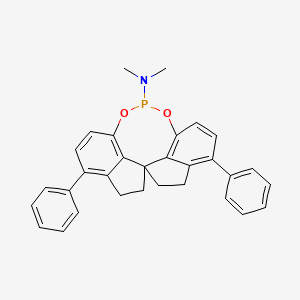 molecular formula C31H28NO2P B14761199 N,N-dimethyl-3,8-diphenyl-4,5,6,7-tetrahydroiindeno[7,1-de:1',7'-fg][1,3,2]dioxaphosphocin-12-amine 