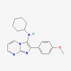 molecular formula C19H22N4O B14761300 N-cyclohexyl-2-(4-methoxyphenyl)imidazo[1,2-a]pyrimidin-3-amine 